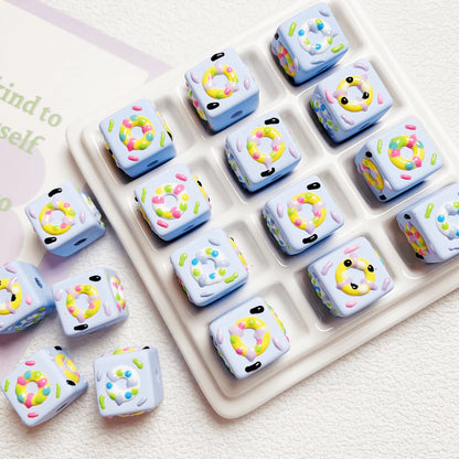 [Beads]Hand-painted squares Beads