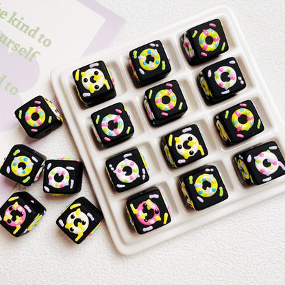 [Beads]Hand-painted squares Beads