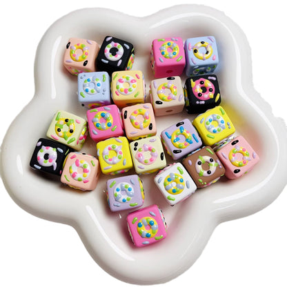 [Beads]Hand-painted squares Beads