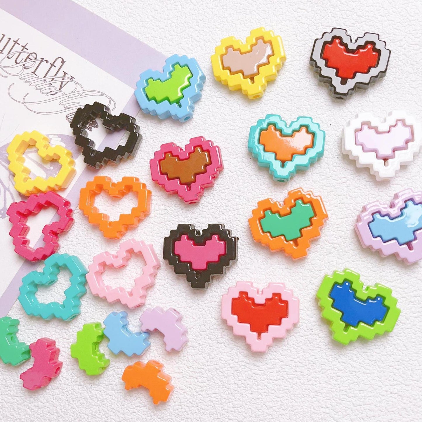 [Beads]Love pixel frame & heart